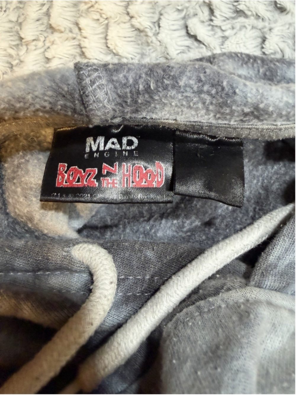 Mad Engine Men's Boyz n the Hood Gray Tie-Dye Pullover Fleece Hoodie M - Picture 5 of 7